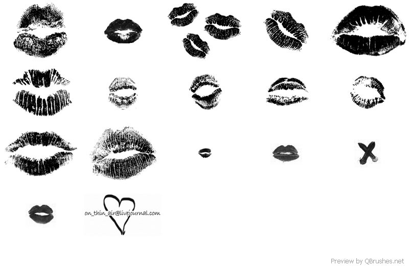 16 Brushes lipstick kisses Brushes
