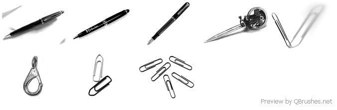 Clips and pen brush