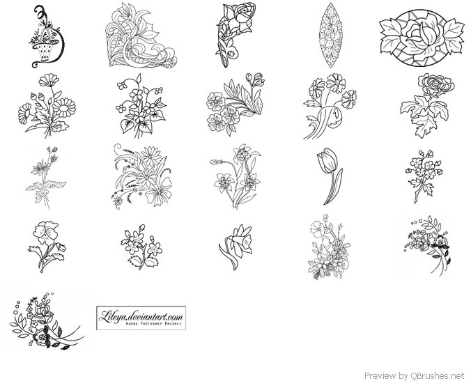 Floral Ornament Set 2 - Photoshop Brushes