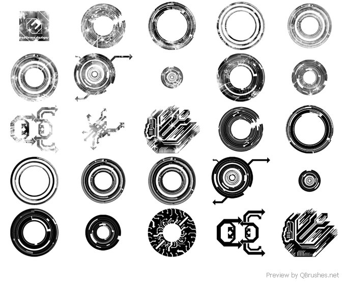 25 Vector circle brushes - Download | Qbrushes.net