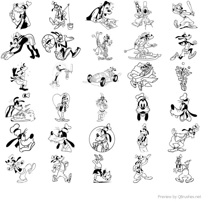 30 Goofy outlines brushes