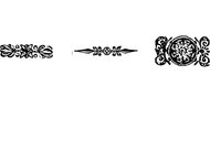 6 Book ornaments brushes