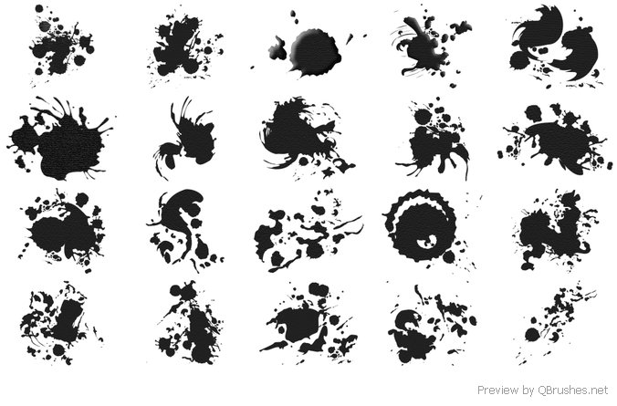 Splatters Brush Set Download Qbrushes Net   789 Splatters Brush Set Medium 