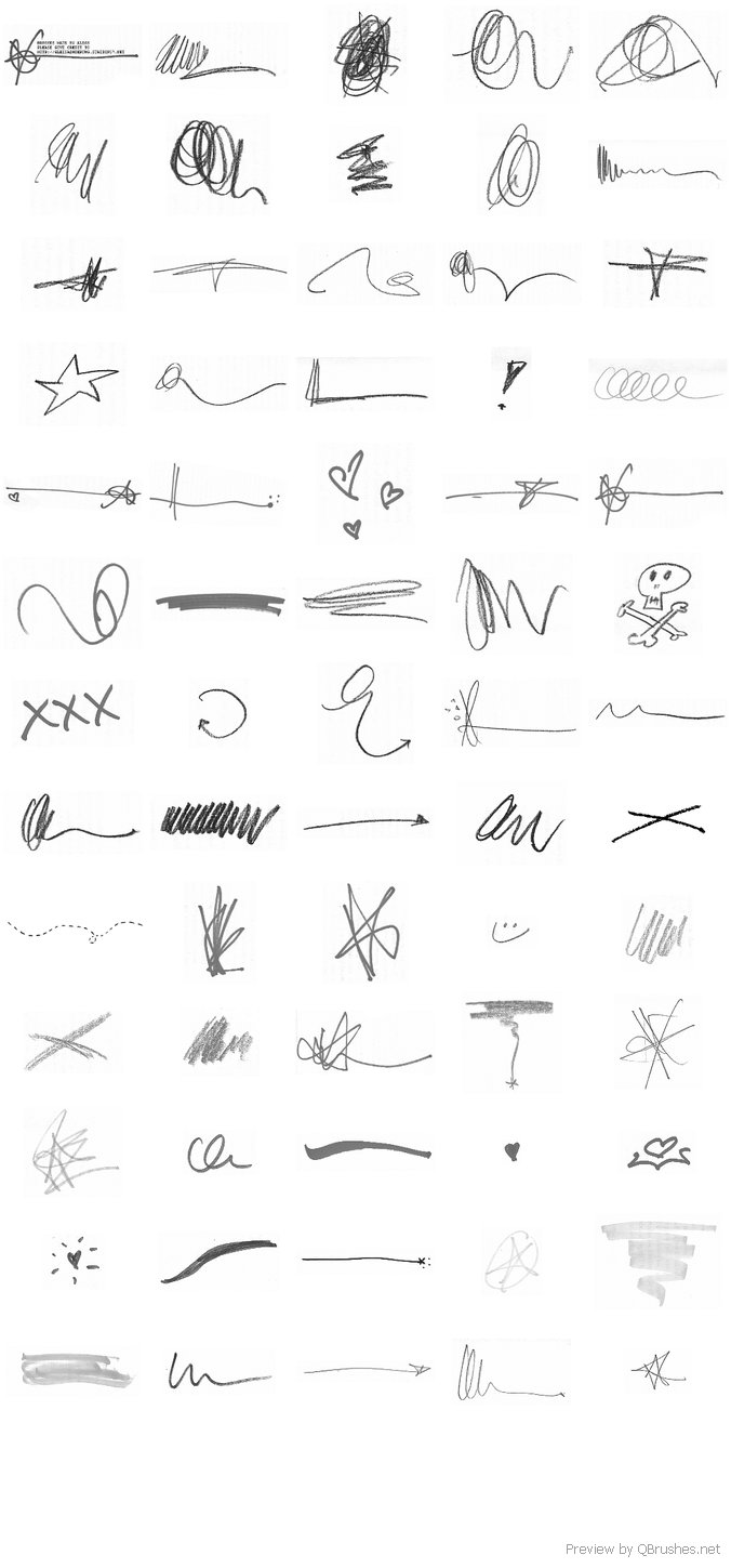 64 Scrawl and scribble Brushes